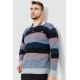 Светр-обманка чоловічий в смужку, колір синьо-чорний, 161R901-1