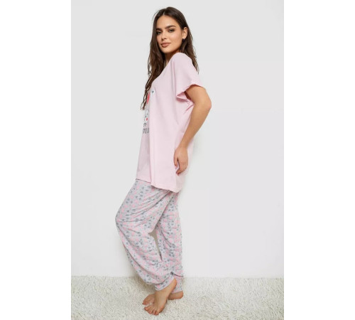 Женская пижама с принтом, цвет розовый, 243R1600-033