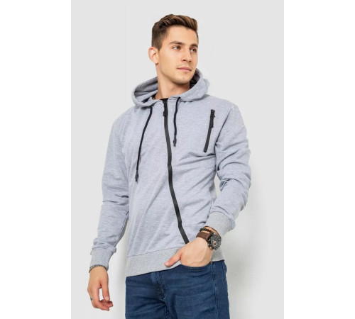Спорт кофта чоловіча на блискавці, колір світло-сірий, 247R700
