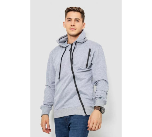 Спорт кофта чоловіча на блискавці, колір світло-сірий, 247R700