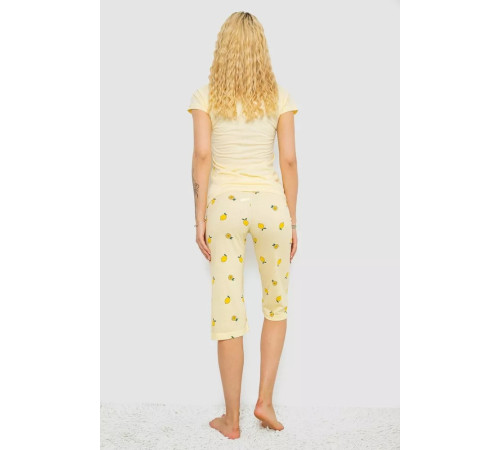 Женская пижама с принтом, цвет желтый, 243R7052
