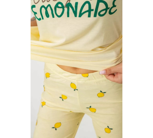 Женская пижама с принтом, цвет желтый, 243R7052