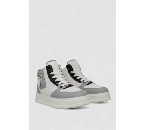 Кросівки жіночі зимові на хутрі, колір біло-сірий, 248RMB06-86-2