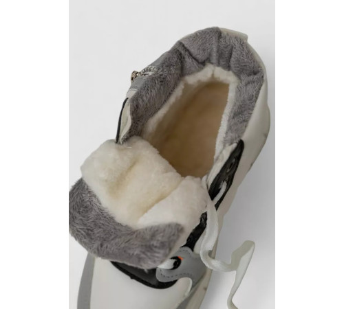 Кросівки жіночі зимові на хутрі, колір біло-сірий, 248RMB06-86-2