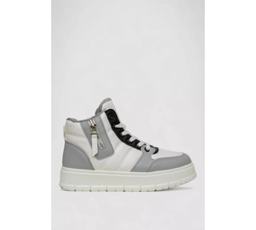 Кросівки жіночі зимові на хутрі, колір біло-сірий, 248RMB06-86-2