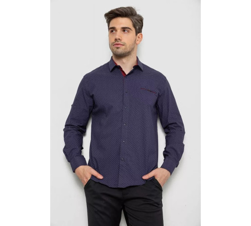 Сорочка чоловіча з принтом, колір синій, 214R7173