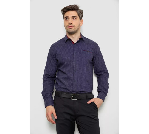 Сорочка чоловіча з принтом, колір синій, 214R7173