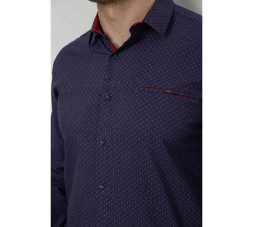 Сорочка чоловіча з принтом, колір синій, 214R7173