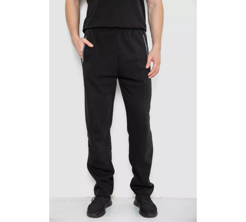 Спортивні штани чоловічі на флісі, колір чорний, 244R41156