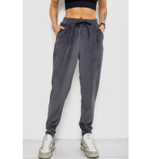 Спортивні штани жіночі велюрові, колір сірий, 238R58646