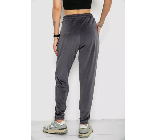 Спортивні штани жіночі велюрові, колір сірий, 238R58646