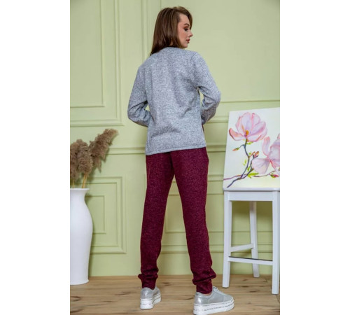 Ангоровый женский костюм, серо-бордового цвета, 172R1228.
