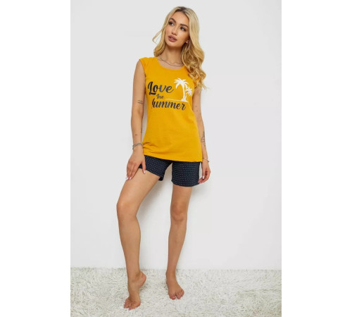 Женская пижама с принтом, цвет желтый, 243R2471