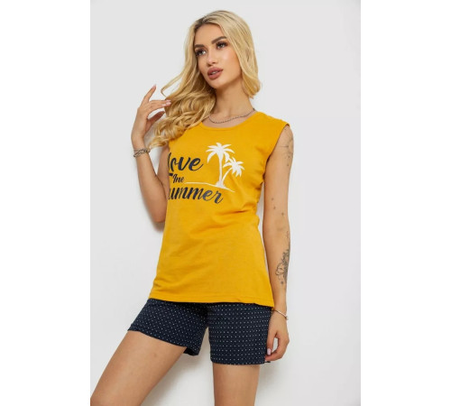 Женская пижама с принтом, цвет желтый, 243R2471