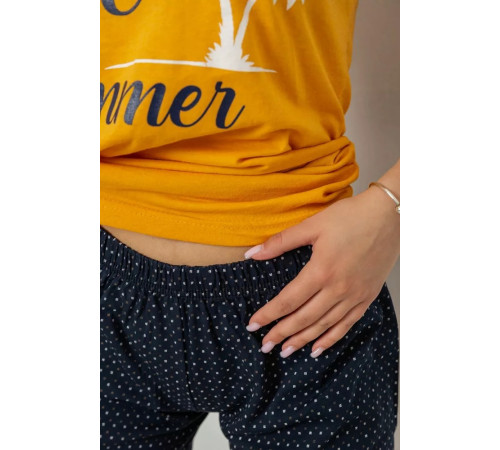 Женская пижама с принтом, цвет желтый, 243R2471