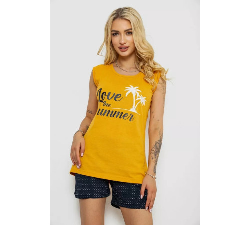 Женская пижама с принтом, цвет желтый, 243R2471