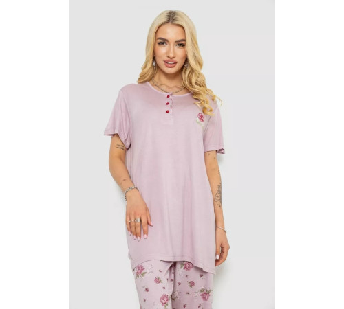 Піжама жіноча з принтом, колір бузковий, 243R6762