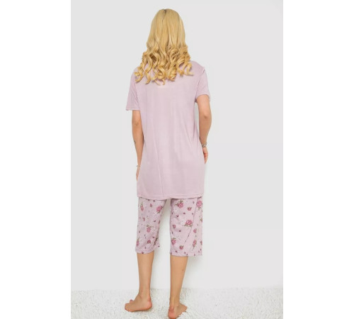 Піжама жіноча з принтом, колір бузковий, 243R6762