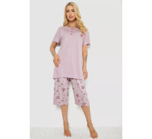 Піжама жіноча з принтом, колір бузковий, 243R6762