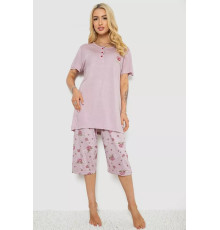 Піжама жіноча з принтом, колір бузковий, 243R6762