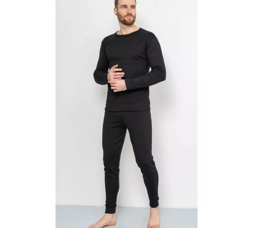 Термобелье мужское на флисе, цвет черный, 247R003