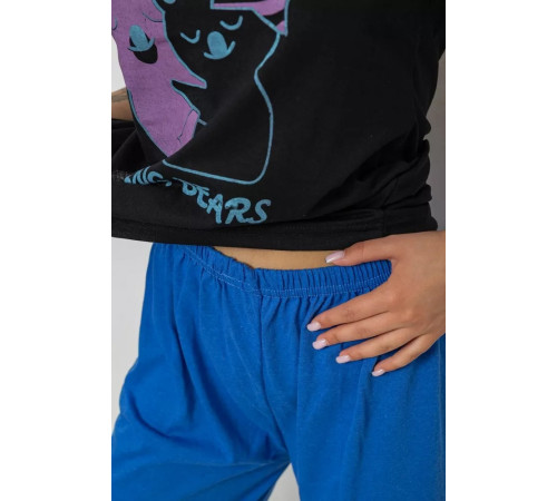 Женская пижама с принтом, цвет черный, 243R20257