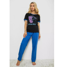 Женская пижама с принтом, цвет черный, 243R20257