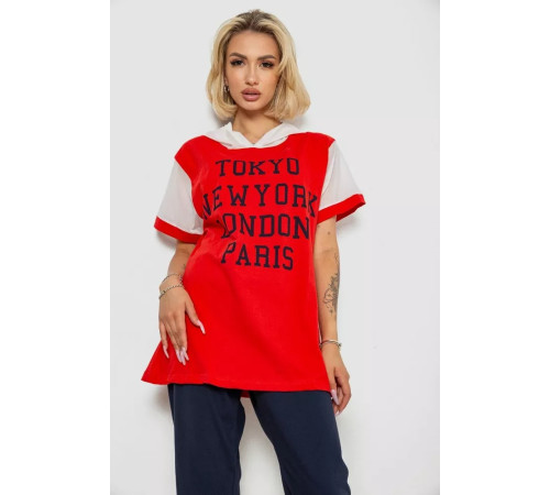 Жіноча піжама з принтом, колір червоний, 243R1600-030-1