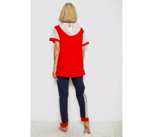 Жіноча піжама з принтом, колір червоний, 243R1600-030-1