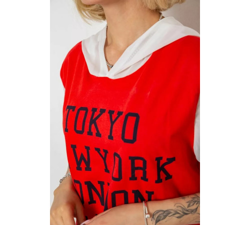 Жіноча піжама з принтом, колір червоний, 243R1600-030-1