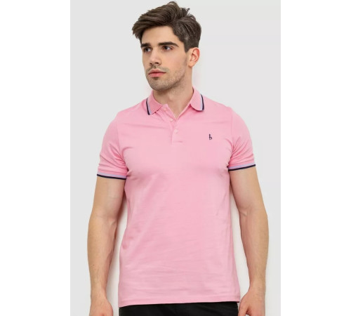 Поло мужское однотонное, цвет розовый, 214R2138