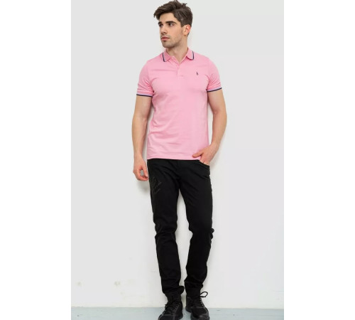 Поло мужское однотонное, цвет розовый, 214R2138