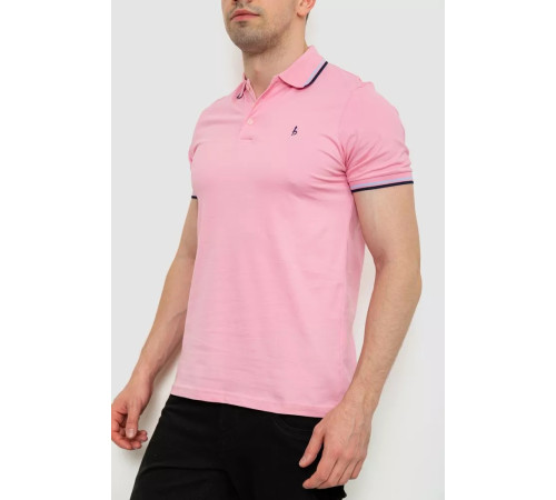 Поло мужское однотонное, цвет розовый, 214R2138