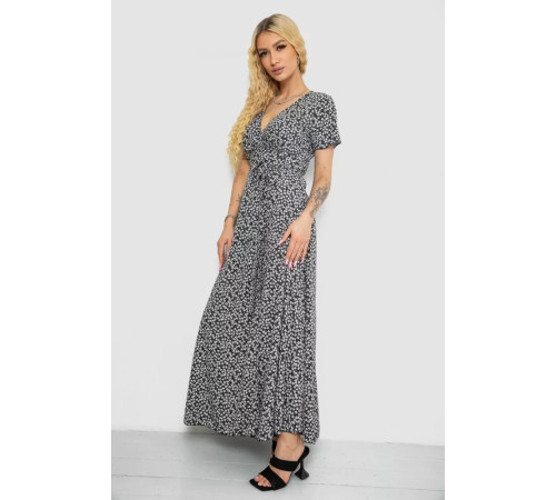 Сарафан на запах софт, цвет черно-белый, 241R184