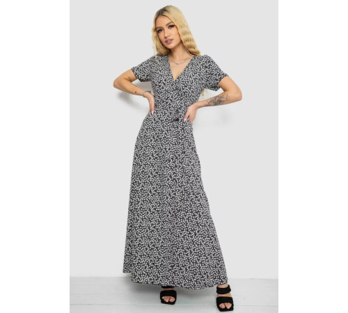 Сарафан на запах софт, цвет черно-белый, 241R184