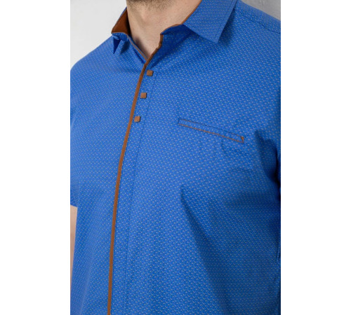 Рубашка мужская с принтом, цвет электрик, 214R7028