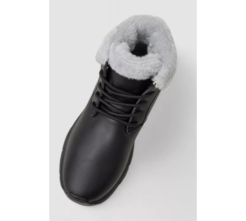 Ботинки зимние женские на меху, цвет черно-серый, 248RCX663-1