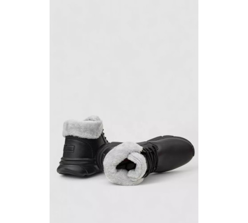 Ботинки зимние женские на меху, цвет черно-серый, 248RCX663-1