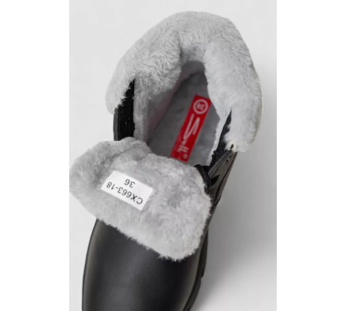 Ботинки зимние женские на меху, цвет черно-серый, 248RCX663-1