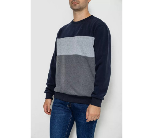 Батник мужской на флисе, цвет сине-серый, 244R2349