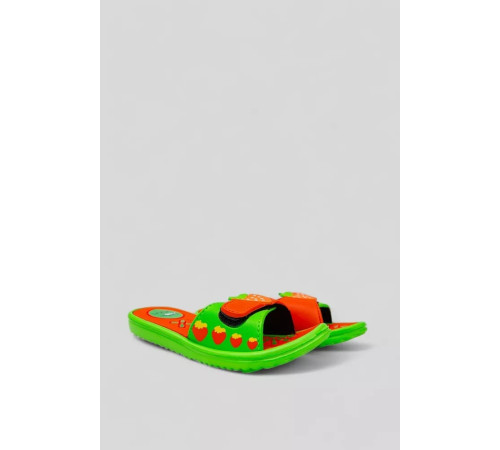 Шльопанці дитячі для дівчаток 243R6009b-17, колір Салатово-жовтогарячий