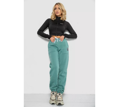 Спортивні штани жіночі на флісі, колір оливковий, 247R7556-1