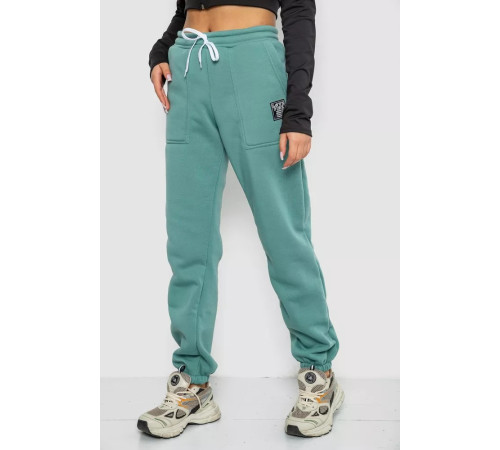 Спортивні штани жіночі на флісі, колір оливковий, 247R7556-1