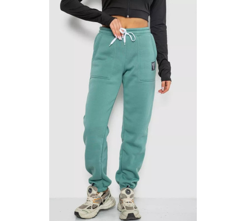 Спортивні штани жіночі на флісі, колір оливковий, 247R7556-1