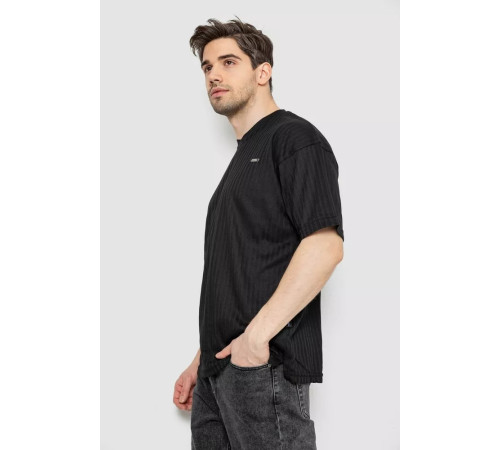 Футболка мужская однотонная, цвет черный, 247R3140