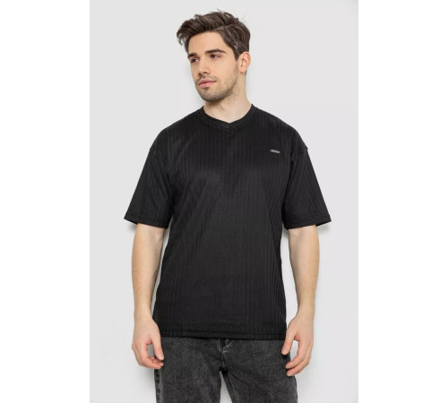 Футболка мужская однотонная, цвет черный, 247R3140