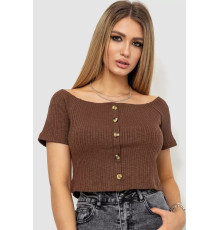 Топ женский однотонный, цвет коричневый, 244R087