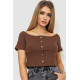 Топ жіночий однотонний, колір коричневий, 244R087