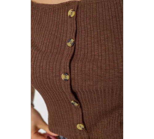 Топ жіночий однотонний, колір коричневий, 244R087