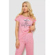 Піжама жіноча з принтом, колір рожевий, 243R7060